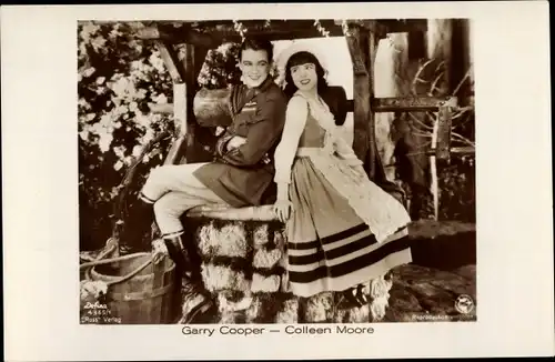 Ak Schauspieler Gary Cooper, Schauspielerin Colleen Moore