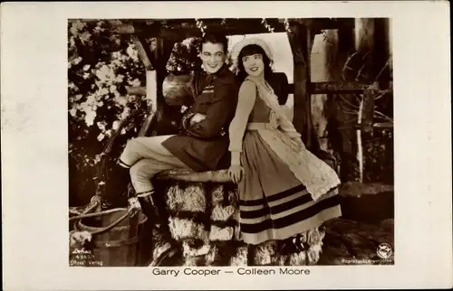 Ak Schauspieler Gary Cooper, Schauspielerin Colleen Moore