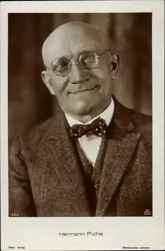 Ak Schauspieler Hermann Picha, Portrait