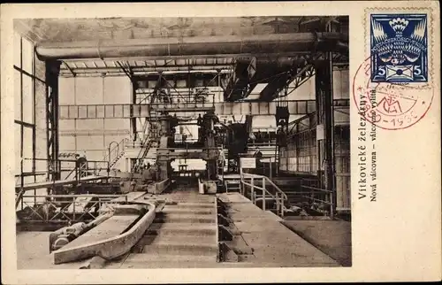 Ak Vítkovice Witkowitz Region Reichenberg, Nova valcovna, Fabrik, Innenansicht