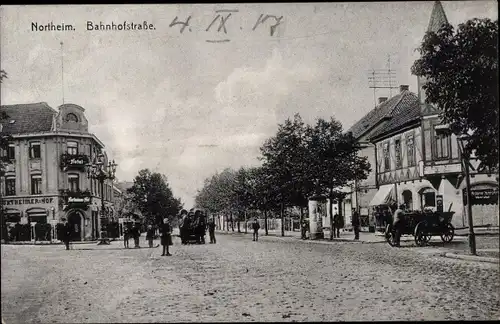 Ak Northeim in Niedersachsen, Partie an der Bahnhofstraße, Hotel Northeimer Hof