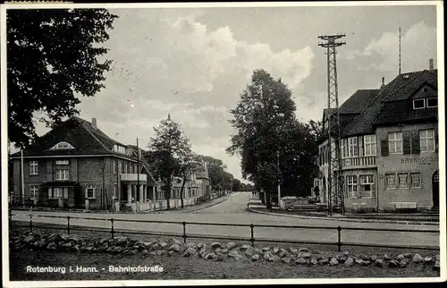 Ak Rotenburg an der Wümme, Bahnhof, Straßenseite