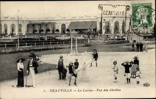 Ak Deauville Calvados, Le Casino, Vue des Jardins