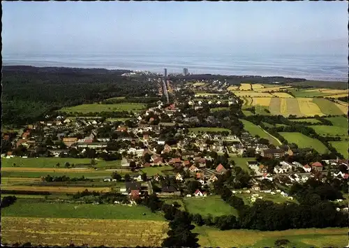 Ak Sahlenburg Cuxhaven in Niedersachsen, Fliegeraufnahme vom Ort