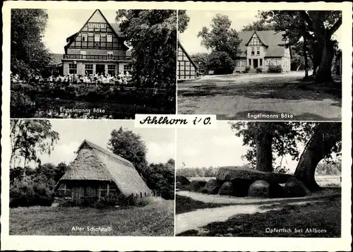 Ak Ahlhorn Großenkneten in Oldenburg, Engelmanns Bäke, Alter Schafstall, Opfertisch