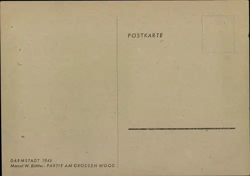 Künstler Ak Richter, Marcel W., Darmstadt in Hessen, Partie am Großen Woog