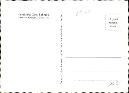 Ak Simmern im Hunsrück, Konditorei-Cafe Böhncke