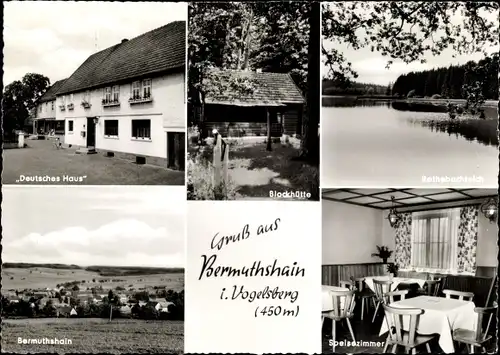 Ak Bermutshain Grebenhain im Vogelsbergkreis, Gasthof-Pension Deutsches Haus, Speisezimmer