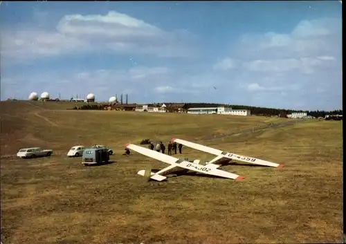 Ak Gersfeld in der Rhön Hessen, Wasserkuppe, 50 Jahre Segelflug