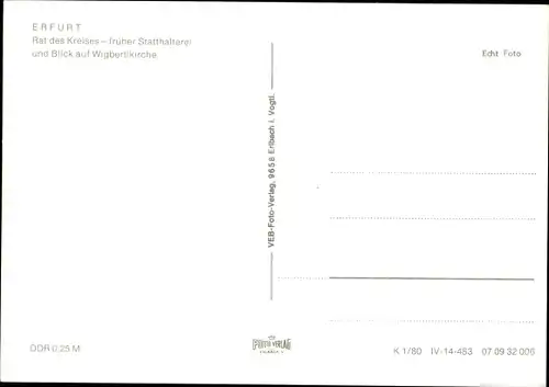 Ak Erfurt in Thüringen, Rat des Kreises, Wigbertikirche