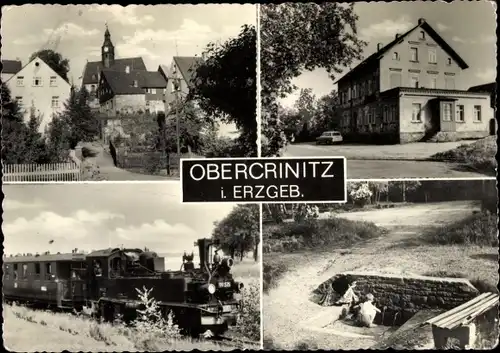 Ak Obercrinitz Crinitzberg Erzgebirge, Dampflok 99 575