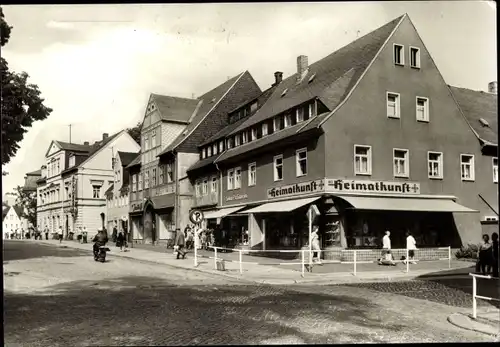 Ak Olbernhau im Erzgebirge, Ernst-Thälmann-Platz, Geschäft für Heimatkunst