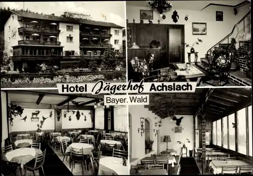 Ak Achslach in Niederbayern, Hotel Jägerhof, Innenansicht