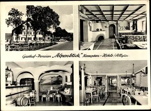 Ak Kempten im Allgäu Schwaben, Gasthof-Pension Alpenblick, Innenansicht