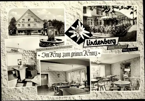 Ak Lindenberg im Allgäu Schwaben, Gasthaus und Pension im Krug zum Grünen Kranz