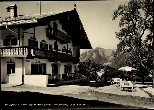 Ak Ruhpolding in Oberbayern, Bergcafe Weingarten