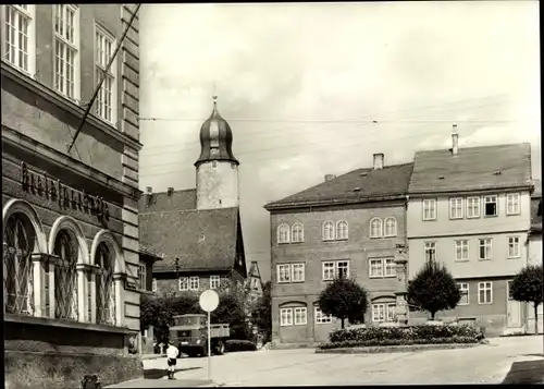 Ak Eisfeld in Thüringen, Platz des Friedens, LKW