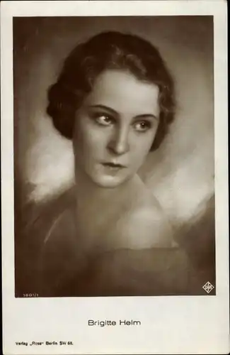Ak Schauspielerin Brigitte Helm, bekannt aus Metropolis, Portrait, UFA, Ross Verlag 1801 1