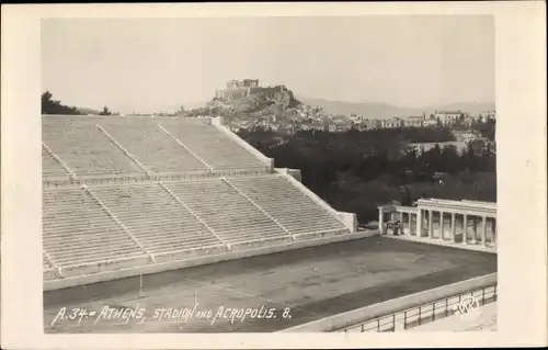 Foto Ak Athen Griechenland, Stadion, Acropolis