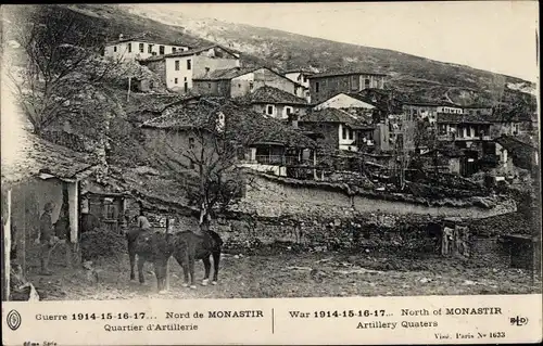 Ak Bitola Monastir Mazedonien, Quartier d'Artillerie, Guerre 1914-1917