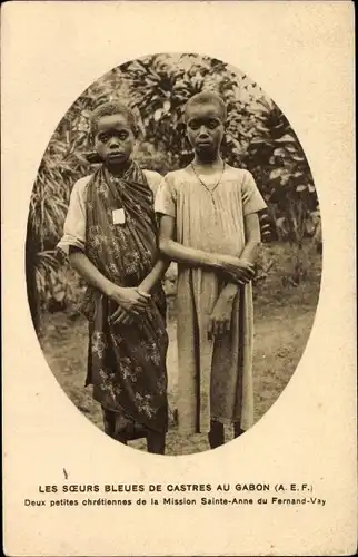 Ak Gabun, Deux petites chretiennes de la Mission Sainte Anne du Fernand Vay