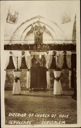 Foto Ak Jerusalem Israel, Interior of Church of Holy Sepulchre