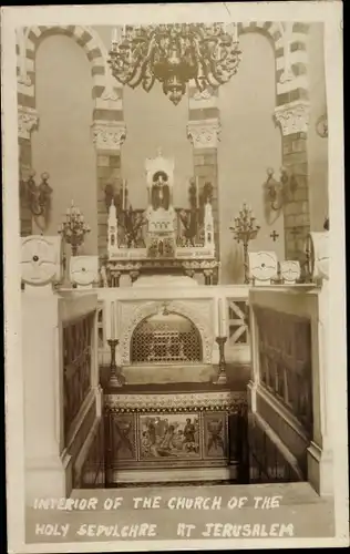 Foto Ak Jerusalem Israel, Interior of the Church of the Holy Sepulchre