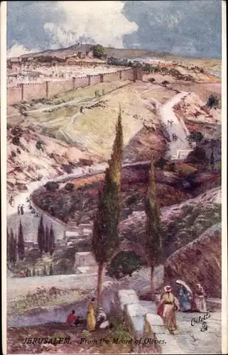 Künstler Ak Jerusalem Israel, View from the Mount of Olives