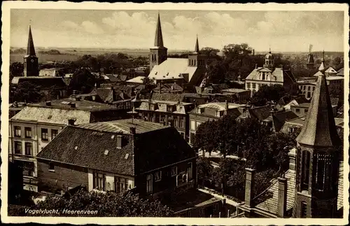 Ak Heerenveen Friesland, Vogelvlucht, Vogelschau, Panorama