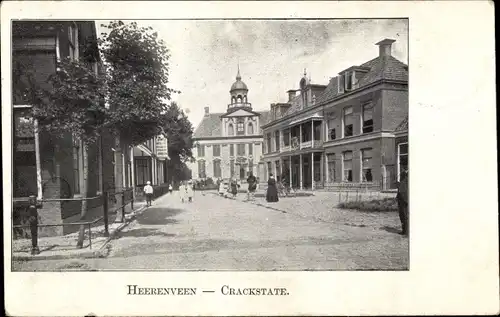 Ak Heerenveen Friesland, Crackstate, Stadthaus, Straßenpartie