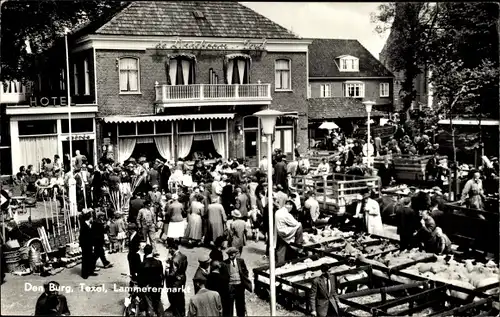 Ak Den Burg Texel Nordholland, Lammerenmarkt