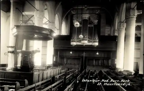 Ak Sint Maartensdijk Zeeland Niederlande, Interieur Ned. Herv. Kerk, Orgel