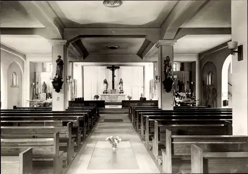 Ak Darmstadt in Hessen, Notkirche St. Fidelis, Inneres