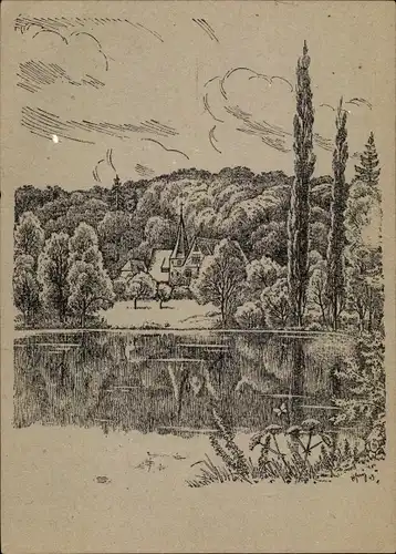 Künstler Ak Fay, H., Darmstadt in Hessen, Oberwaldhaus