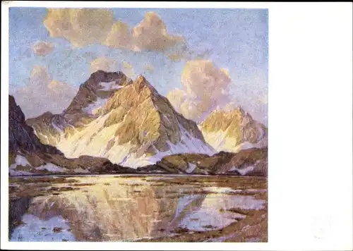 Künstler Ak Curry, Robert, Bergsee, Landschaft