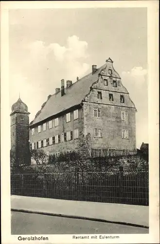 Ak Gerolzhofen in Unterfranken, Rentamt mit Eulenturm