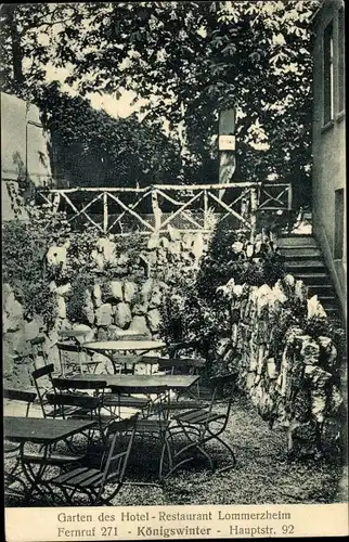 Ak Königswinter am Rhein, Hotel Restaurant Lommerzheim, Garten