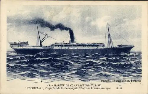 Ak Dampfschiff Volubilis Paquebot CGT, French Line
