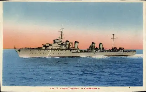 Ak Französisches Kriegsschiff, Contre-Torpilleur Cassard