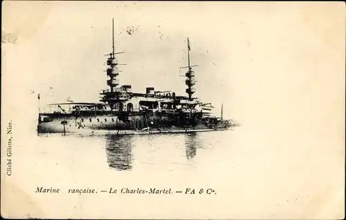 Ak Französisches Kriegsschiff, Le Charles Martel