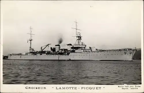 Ak Französisches Kriegsschiff, Croiseur Lamotte Picquet