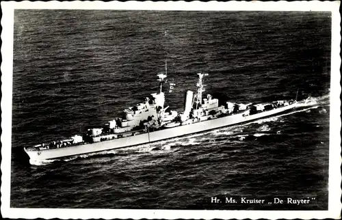Ak Niederländisches Kriegsschiff, Hr. Ms. Kruiser De Ruyter