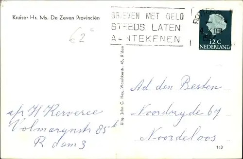 Ak Niederländisches Kriegsschiff, Kruiser Hr. Ms. De Zeven Provincien, C 802