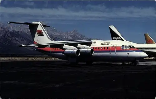 Ak Amerikanisches Passagierflugzeug, United Express Aspen Airways, BAe 146 100, Jackson Hole Wyoming