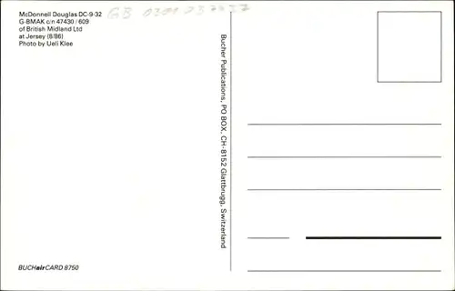 Ak Britisches Passagierflugzeug British Midland, McDonnell Douglas DC 9 32, G-BMAK, Jersey