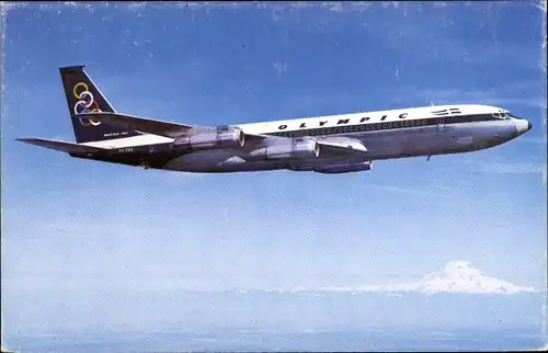 Ak Griechisches Passagierflugzeug, Olympic Airways, Boeing 707 320