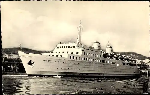 Ak Fährschiff Sassnitz, Saßnitz