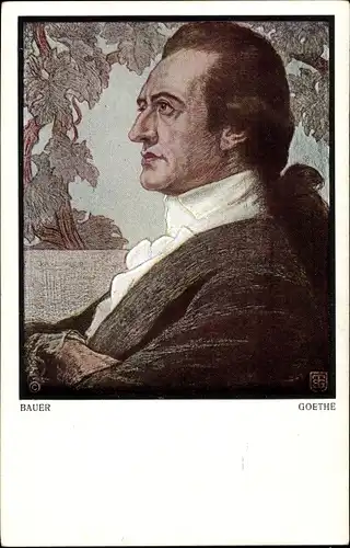 Künstler Ak Bauer, Dichter und Schriftsteller Johann Wolfgang von Goethe, Portrait