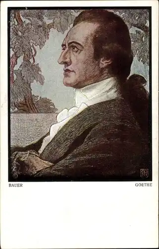 Künstler Ak Bauer, Karl, Dichter und Schriftsteller Johann Wolfgang von Goethe
