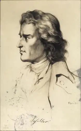 Künstler Ak Rumpf, Dichter und Schriftsteller Friedrich von Schiller, Portrait